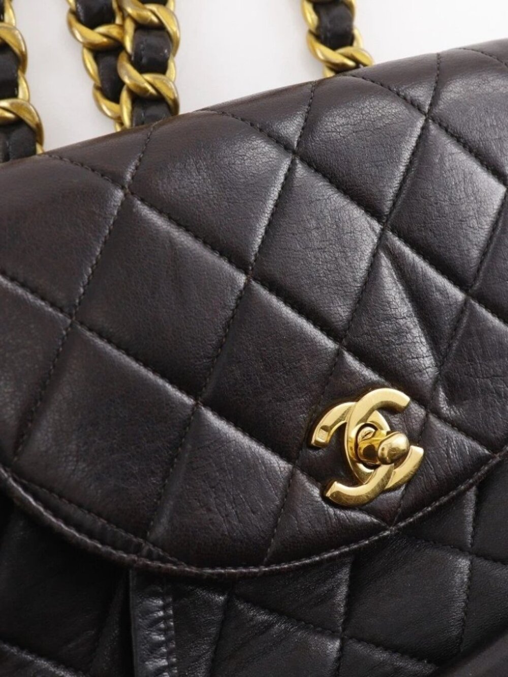 CHANEL Matelasse Backpack Daypack A10177 ChainBackpack COCO Mark black - Picture 6 of 12